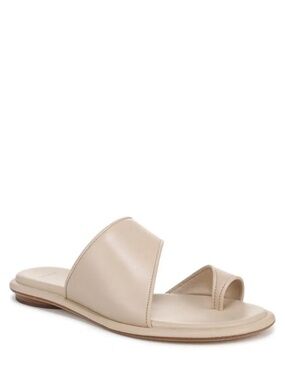 Vince Lukas Slide Sandals Tan Leather Size 7